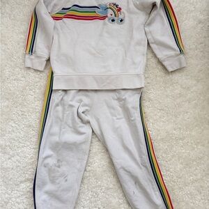 White Rainbow Stripe Kids Tracksuit